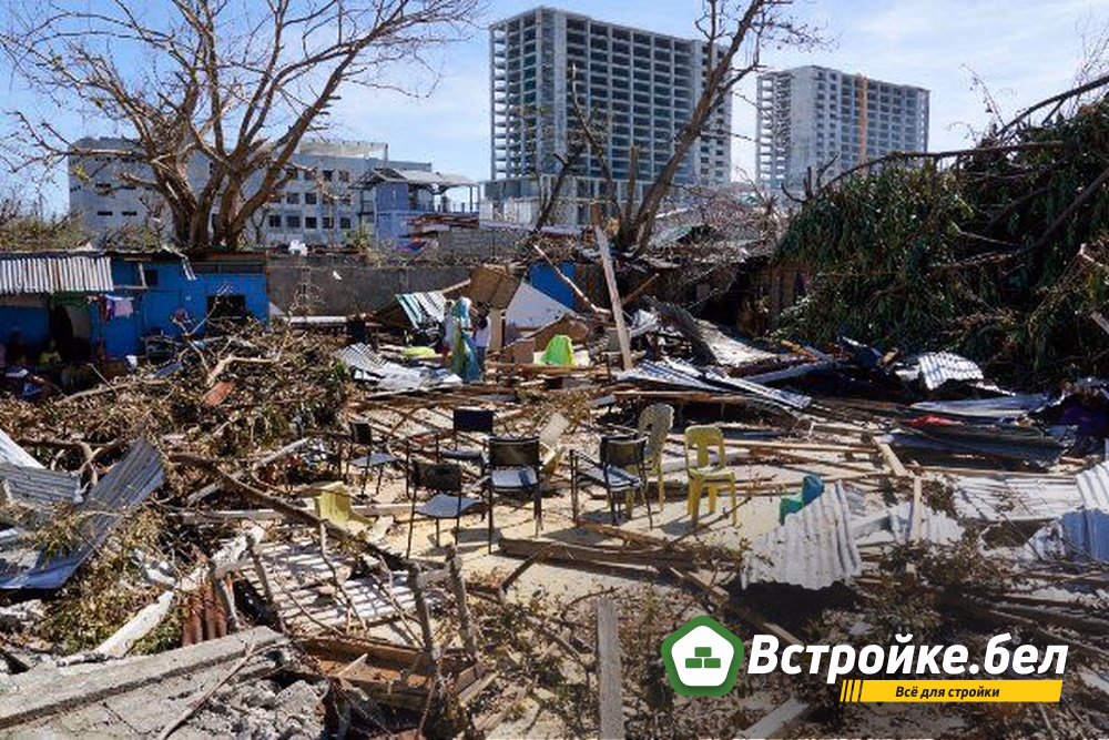 Items salvaged from a damaged structure due to Typhoon Rai in Cebu province, central Philippines on December 20, 2021.